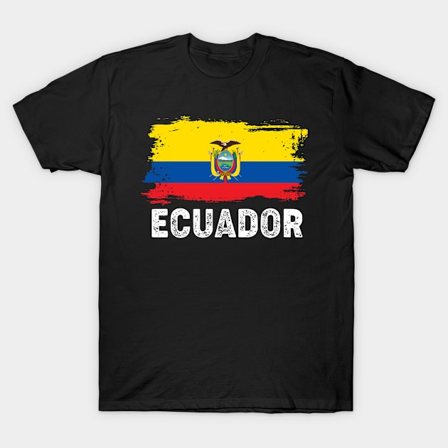 Vintage Ecuador Flag Ecuadorian Family Pride T-Shirt by Boneworkshop